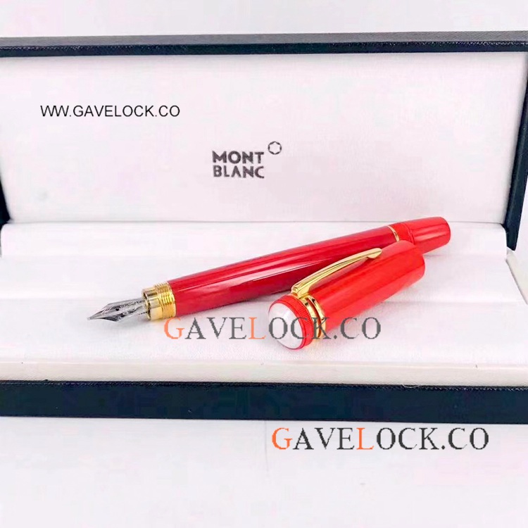 Replica Montblanc Heritage 1912 Red Resin Fountain Pen Retractable Nib